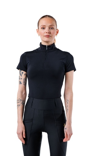 Laagasken - Half zip short sleeve - Black